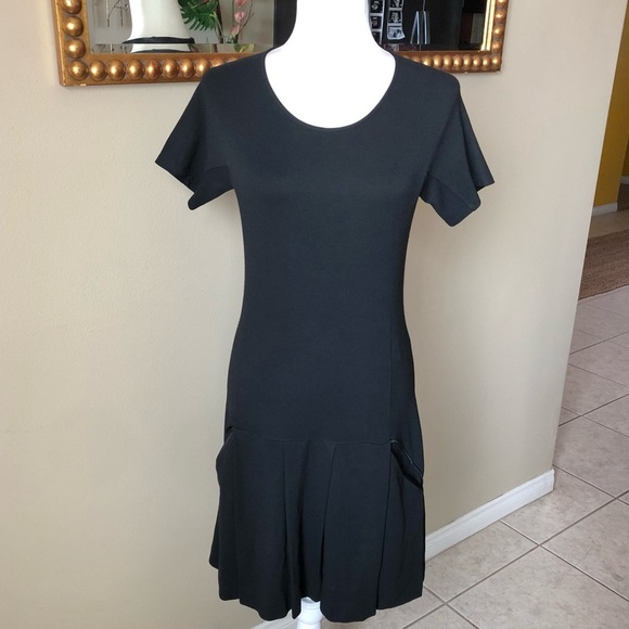 Theory Black Fit and Flare Wool Blend Dress Large - Picture 1 of 7